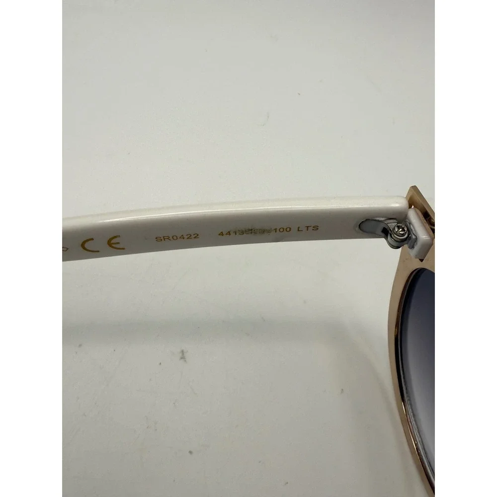 Betsey‎ Johnson White Gold Star Studded Cat Eye Sunglasses SR0422 Gradient Lens